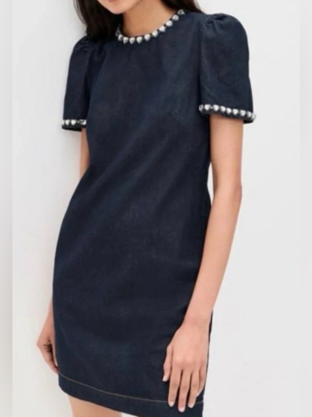 Zimmerman Crystal Embellished Denim Mini Dress, Zimmerman Sz1 (US 4-6)